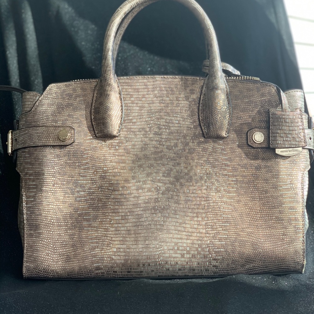 Henri Bendel Gold Snake Handbag